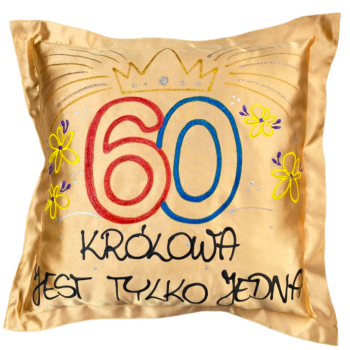 [Ds02-60] Poduszka satynowa Królowa jest tyko jedna na 60
